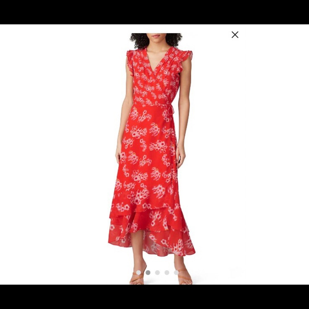All Saints Red Floral Maxi Dress